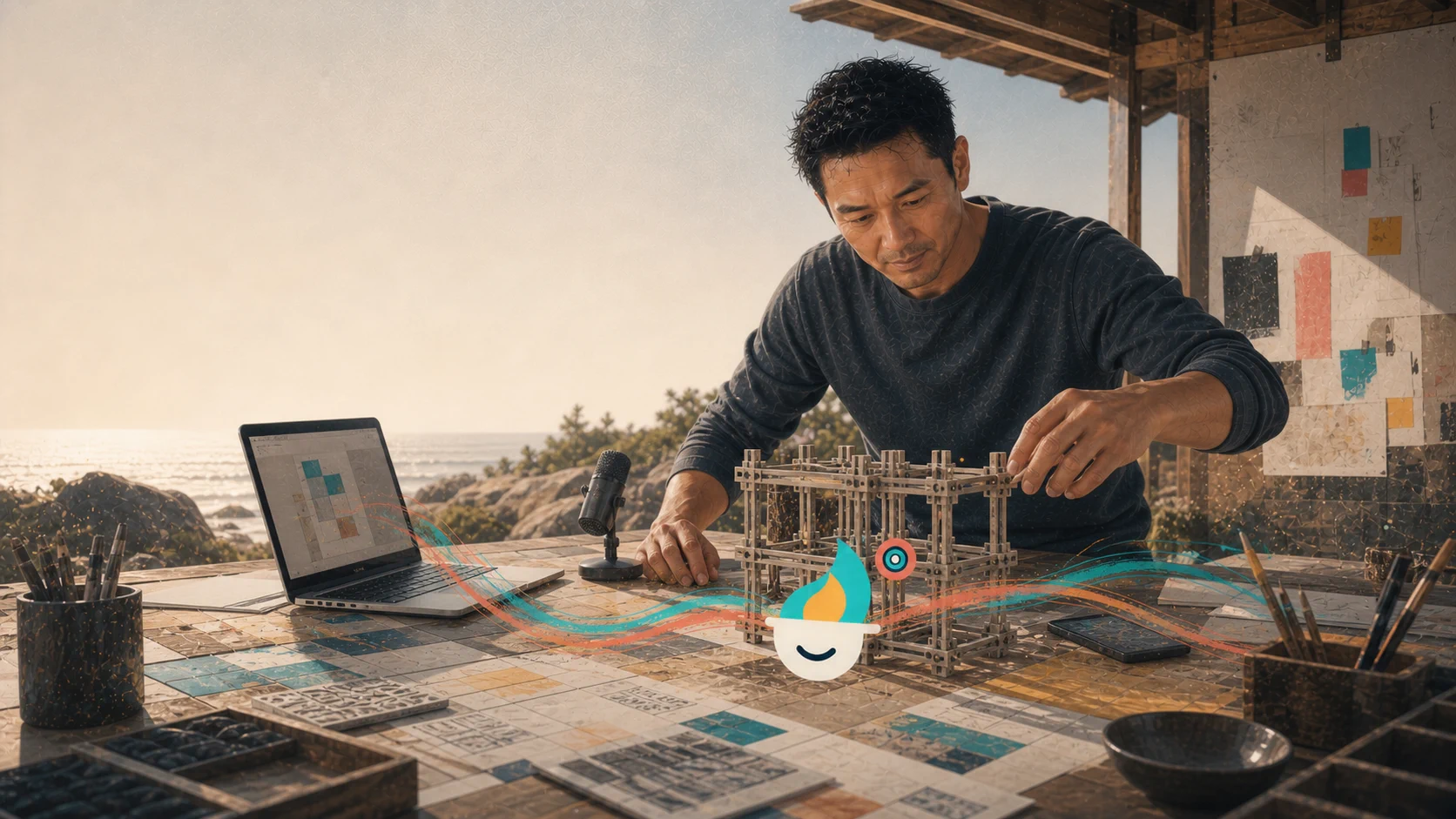 Voice, code, files and devices join around the same physical project.